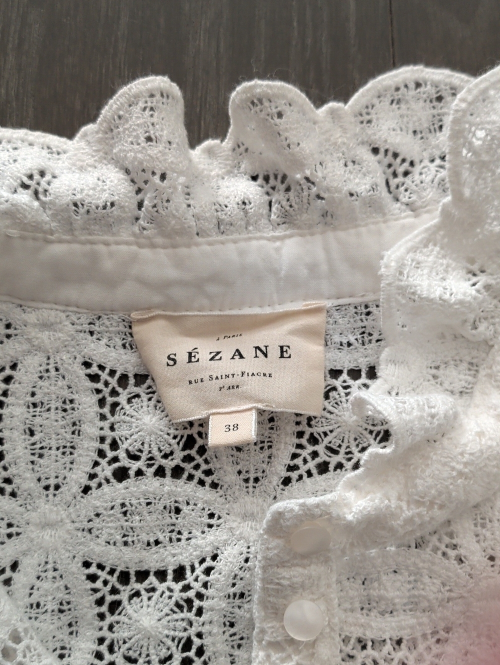 Sezane Chlo Lace Guipere Blouse - Picture 3 of 3